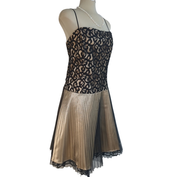 ASPEED Black Lace Top And Gold Mesh and Satin Strapless Dress Size XL Grande - Picture 11 of 16